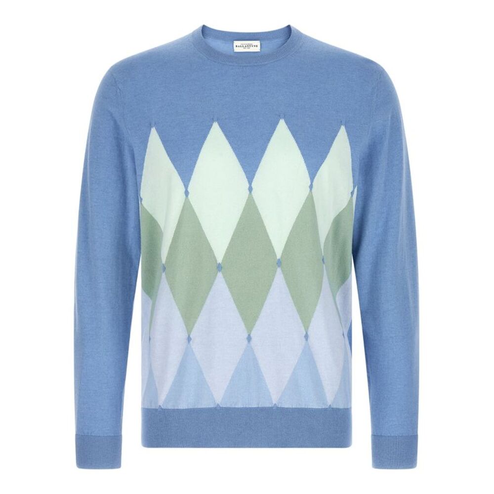 Ballantyne Blue Cotton Men's Cardigan